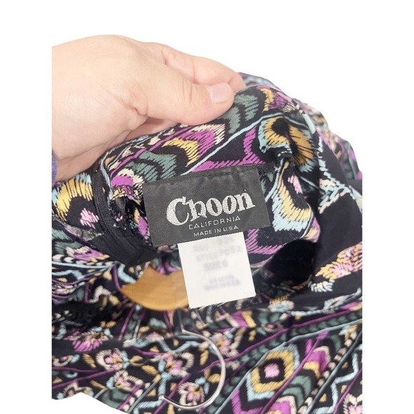 Choon Purple Floral 22" Inseam Short Sleeve Overall Jumpsuit Vintage Womens 6 - Picture 8 of 8